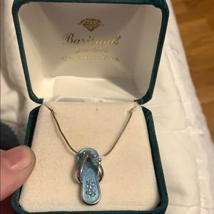 Blue Crystal Flip-Flop Necklace